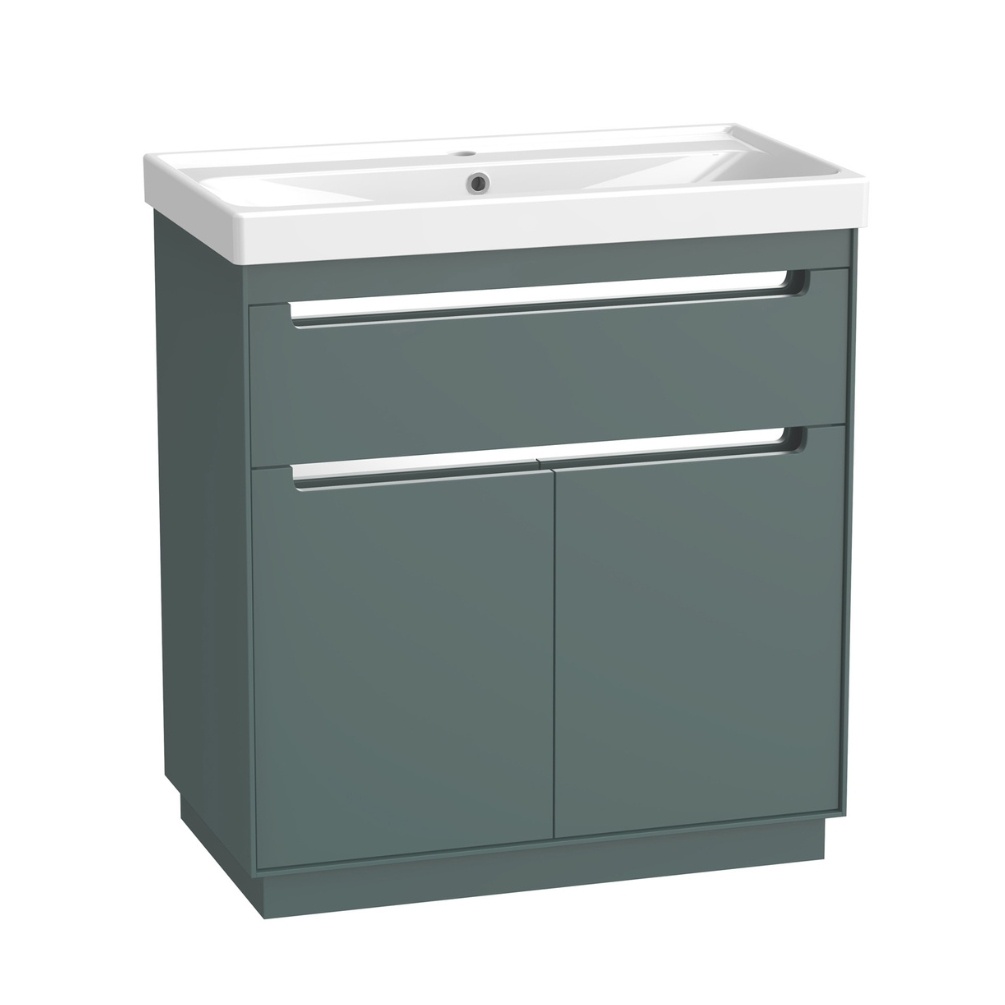 Cut out image of the Tavistock Acumen 800mm Viridian Green Freestanding Vanity Unit & Basin